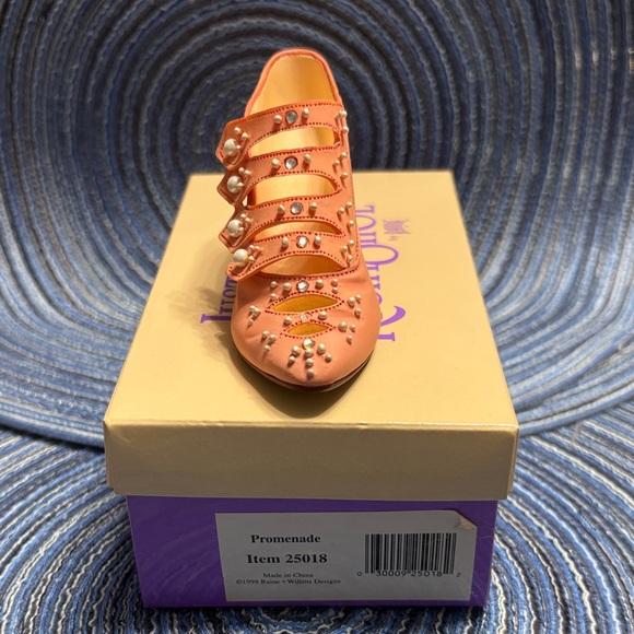 Just The Right Shoe Orange Heels with Pearl Details - Picture 4 of 5